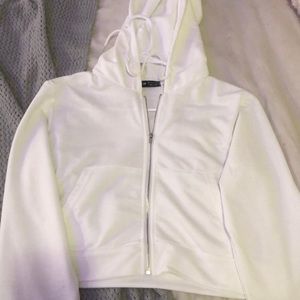 White cropped hoodie
